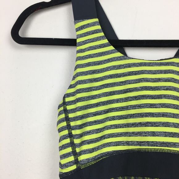 Lululemon Swift Athletic Tank Top Size 8 Yellow Gray Striped - Picture 3 of 11